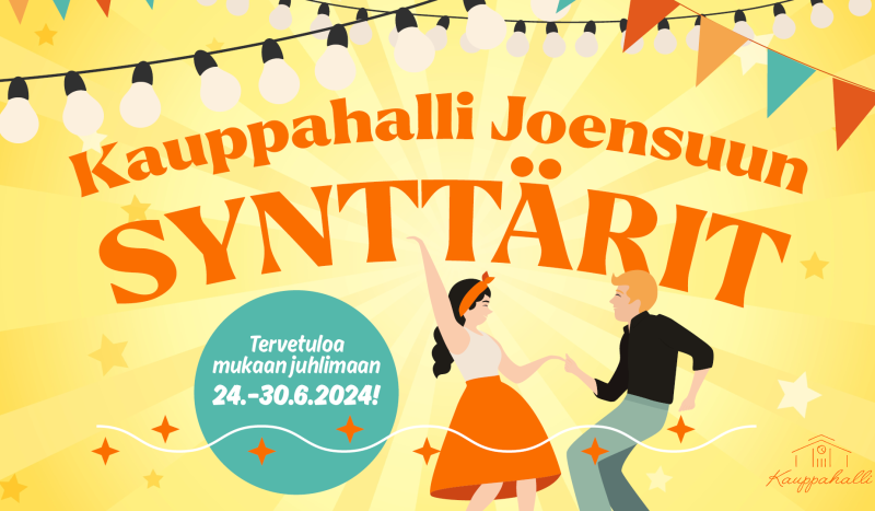 Kauppahalli Joensuun liikkeiden synttäritarjoukset 24.–30.6.