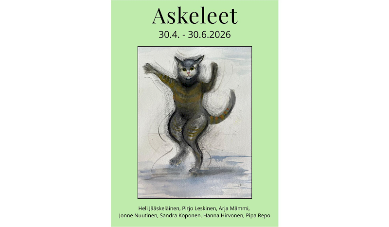 Askeleet – Taideyhdistys Harhan yhteisnäyttely 30.4.–30.6.2026 Kauppahalli Joensuussa