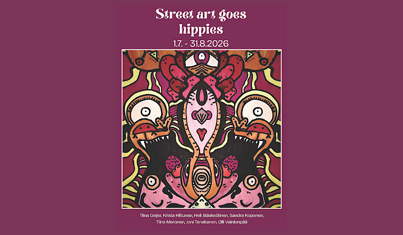 Street art goes hippies – Taideyhdistys Harhan yhteisnäyttely 1.7.–31.8.2026 Kauppahalli Joensuussa